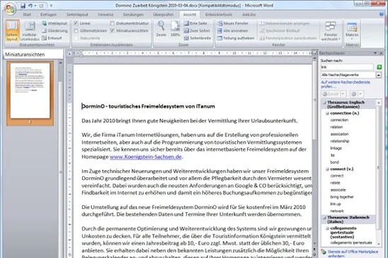 Computerschulung Dresden – Computerkurs Microsoft Word 2007 Computerkurs Microsoft Word 2007